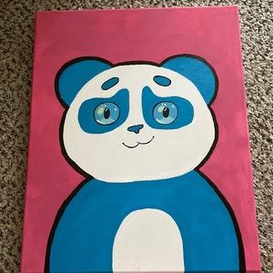 Child-friendly panda painting, 16x20 acrylic